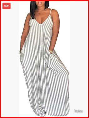 Plus Size Floral Maxi Dress Sleeveless Boho Summer Casual Beach Sundress